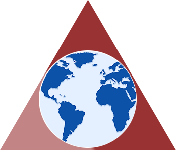 globe with highlighted left triangle