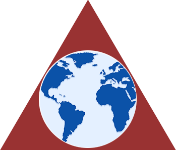 globe inside a triangle